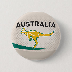 Rugby Ball Australia kangaroo wallaby 2 Inch Round Button