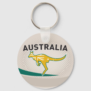 Rugby Ball Australia kangaroo wallaby Keychain