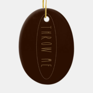 Rugby Ball Ceramic Ornament
