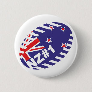 Rugby Ball NZ#1 2 Inch Round Button