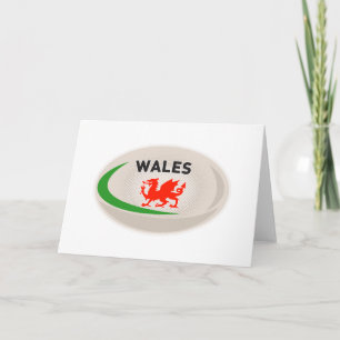 Rugby Ball Wales Welsh dragon Card