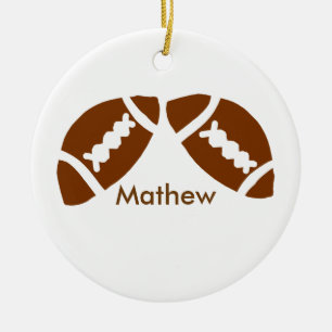 Rugby baseball sports add name boys kids men gifts ceramic ornament
