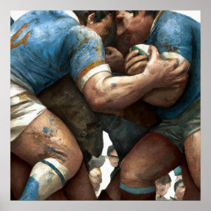 Rugby Battle - Rugby Art Print