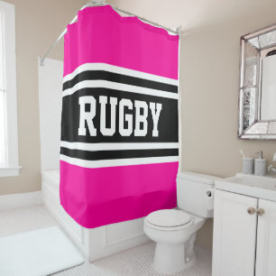 Rugby Bold Bright Pink Black White Racing Stripes