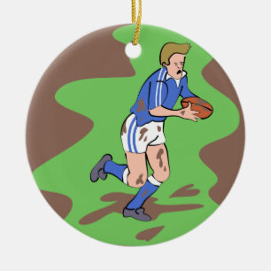Rugby Ceramic Ornament