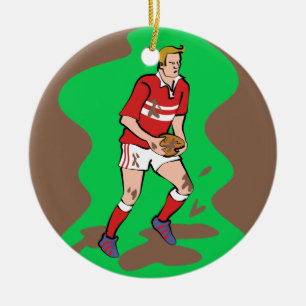 Rugby Ceramic Ornament