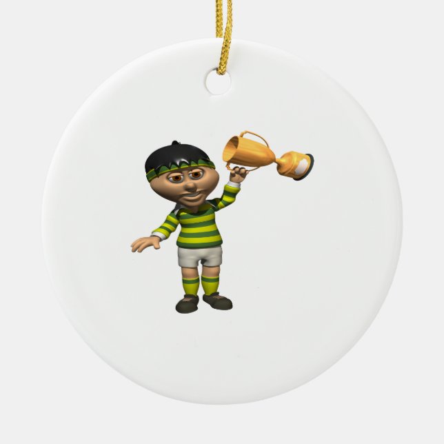 Rugby Champion Ceramic Ornament (Front)