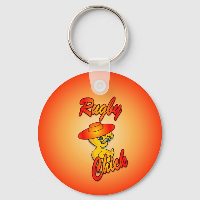 Rugby Chick #5 Keychain (Front)