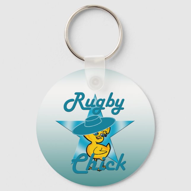 Rugby Chick #7 Keychain (Front)