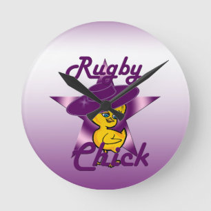 Rugby Chick #9 Round Clock