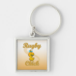 Rugby Chick Keychain