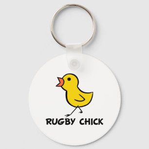 Rugby Chick Keychain