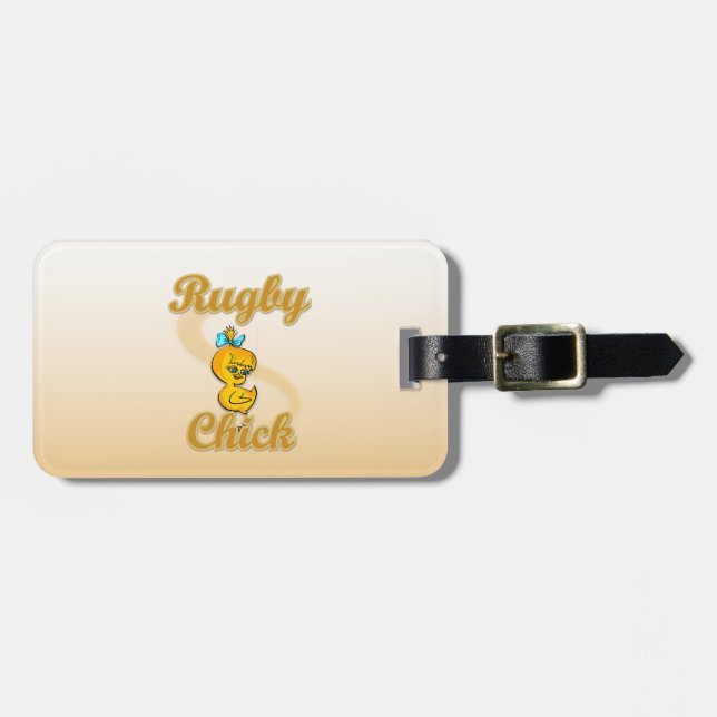 Rugby Chick Luggage Tag (Front Horizontal)