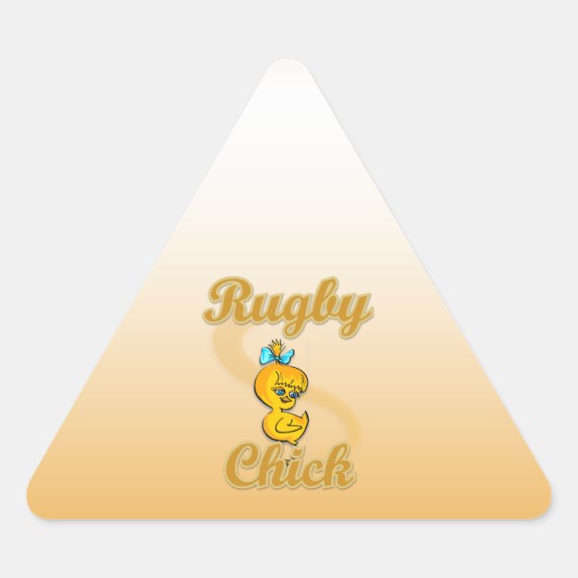 Rugby Chick Triangle Sticker (Front)