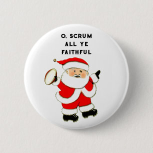Rugby Christmas Collectable 2 Inch Round Button