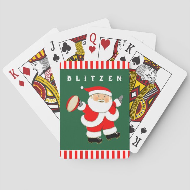 Rugby Christmas Holiday Gifts Playing Cards (Back)