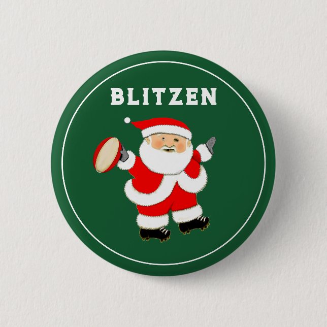 Rugby Christmas Stocking Stuffers Button (Front)