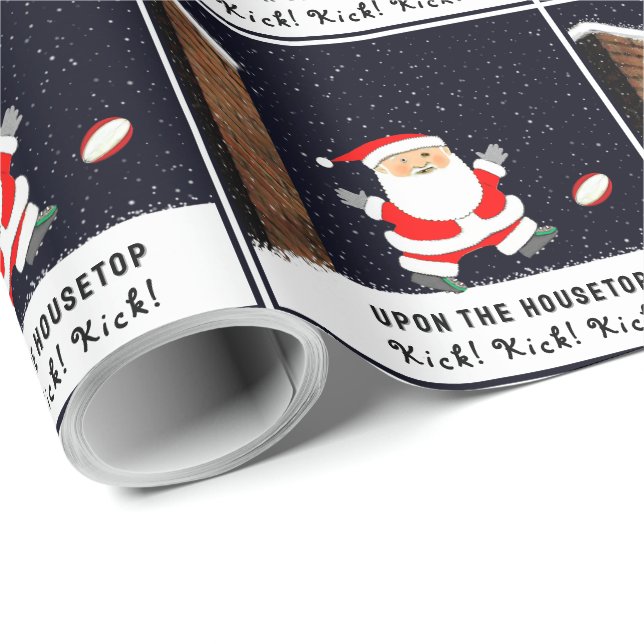 Rugby Christmas Wrapping Paper (Roll Corner)