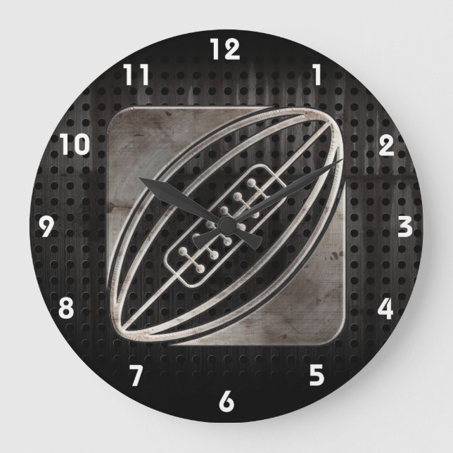 Rugby; Cool Black Large Clock (Front)