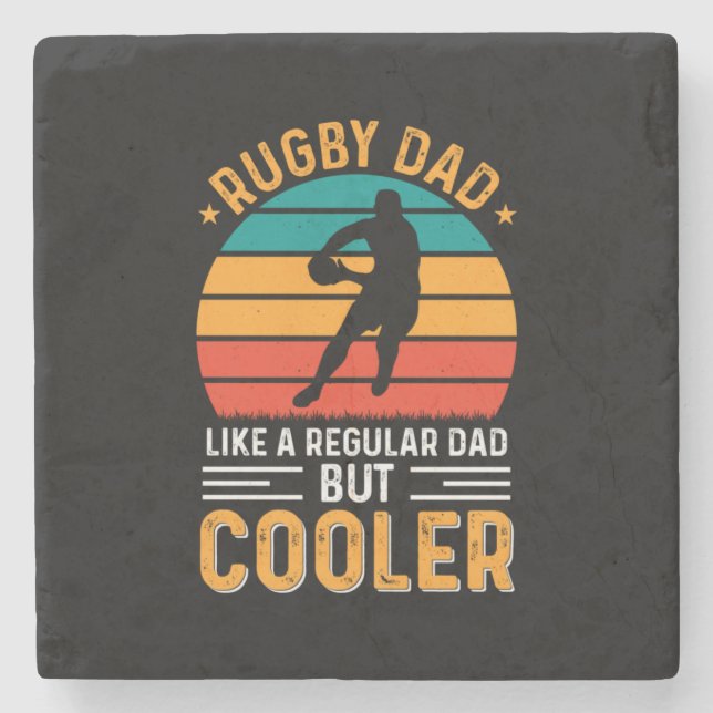 Rugby Dad Stone Coaster (Front)