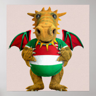 Rugby Dragon - Rugby Art Print
