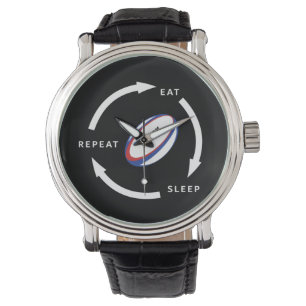 Rugby Eat Sleep Repeat Sports Fan Saying Watch