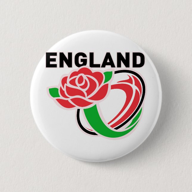 Rugby England English Rose Ball 2 Inch Round Button (Front)