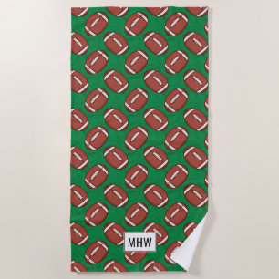 Rugby / Football custom monogram beach towel