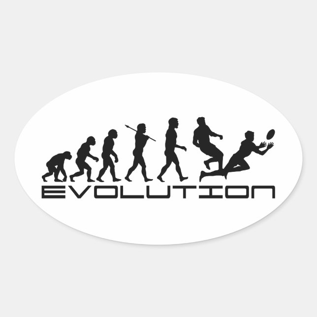 Rugby Football Sport Evolution Art Oval Sticker (Front)