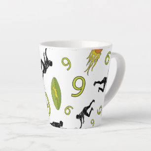 Rugby game are on latte mug