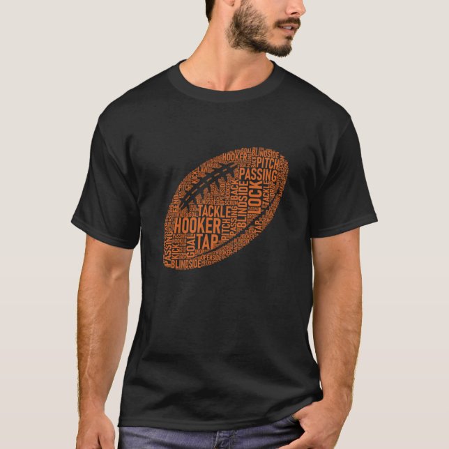 Rugby Game Typography  Rugby Player  Coach Mom Dad T-Shirt (Front)