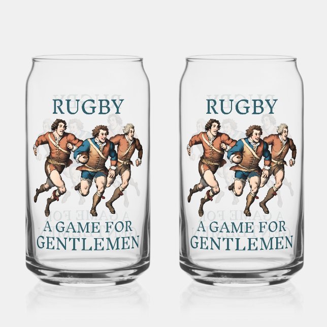 Rugby Gentlemen Printed 16oz Can Glasses (Front)