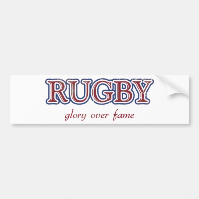 Rugby Glory Over Fame Distressed | U.S. Custom Ink Bumper Sticker (Front)