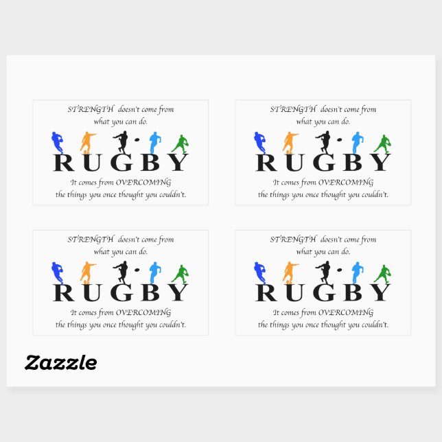 Rugby Inspirational Quote Sticker (Sheet)