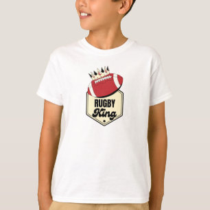 Rugby King Crowned Badge Design for Rugby T-Shirt