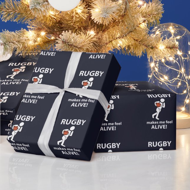 Rugby Makes Me Feel Alive Rugby  Wrapping Paper (Holidays)