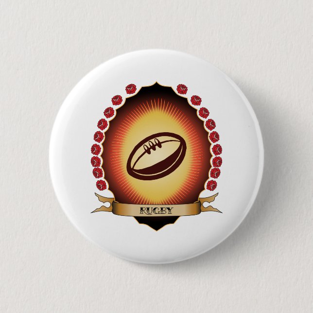 Rugby Mandorla 2 Inch Round Button (Front)