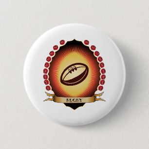 Rugby Mandorla 2 Inch Round Button