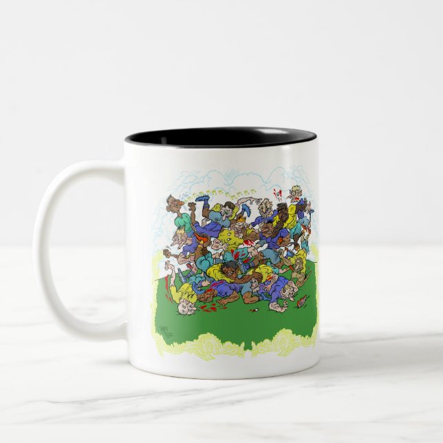 Rugby match Two-Tone coffee mug (Left)