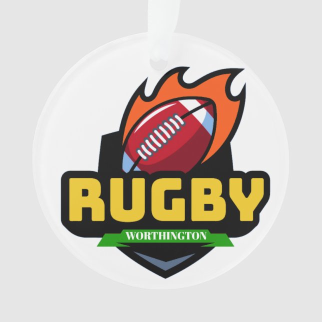 RUGBY Medal Ornament (Front)