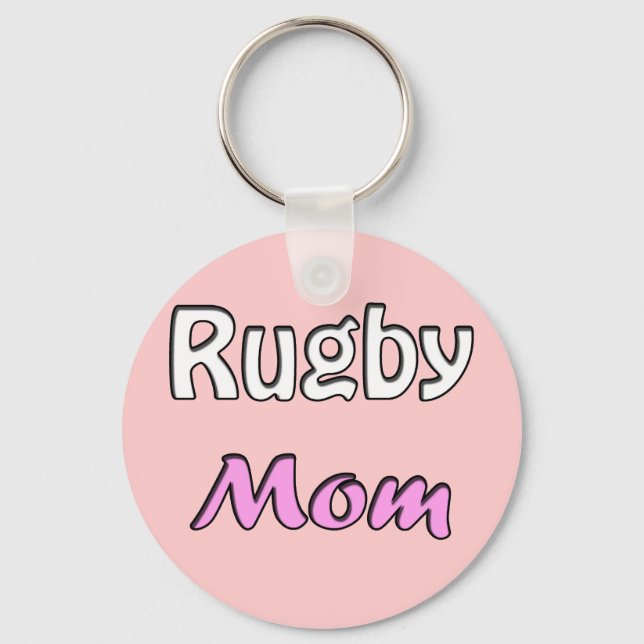 Rugby Mom Keychain (Front)