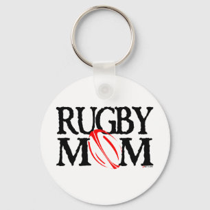 rugby mom keychain