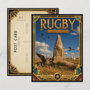 Rugby North Dakota Vintage Art Deco Golden Age Postcard