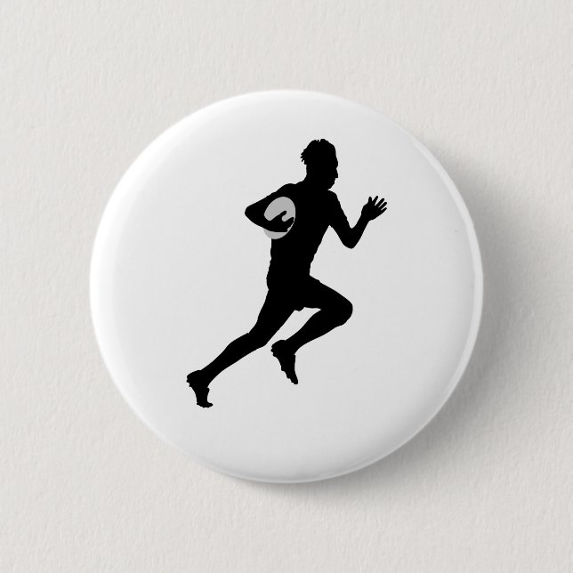 Rugby Player 2 Inch Round Button (Front)