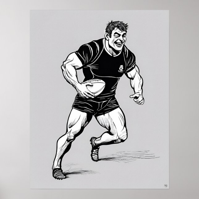 Rugby Player - Art Print (Front)