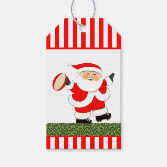 Rugby Player Christmas Gift Tags (Front)