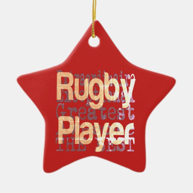 Rugby Player Extraordinaire Ceramic Ornament (Front)