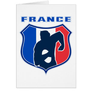 rugby player french france flag shield