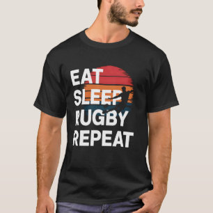 Rugby Player Gift Eat Sleep Rugby Repeat Funny Rug T-Shirt