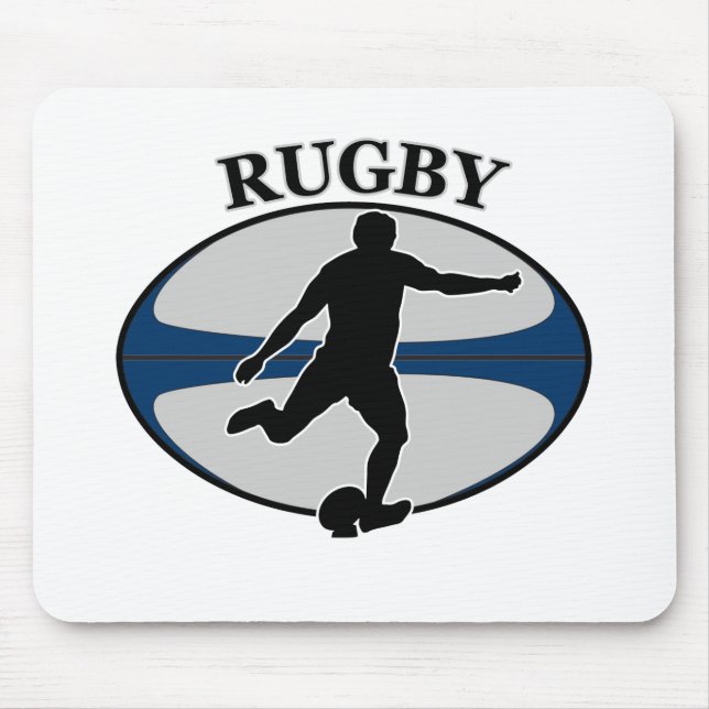 rugby player kicking ball mouse pad (Front)